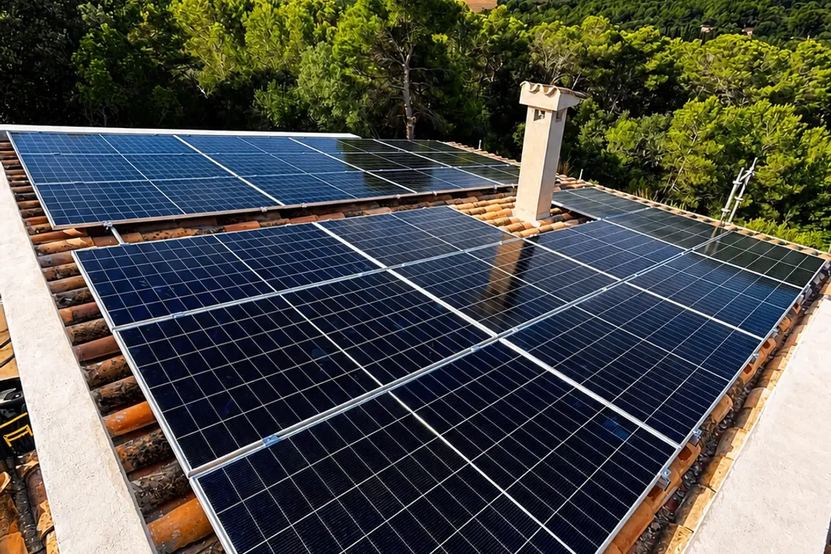 Instalación fotovoltaica diseñada a medida sobre el tejado de una vivienda