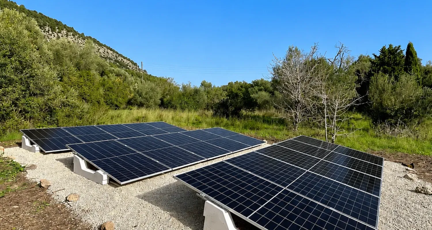 Instalación fotovoltaica legalizada y en funcionamiento en una finca de Mallorca