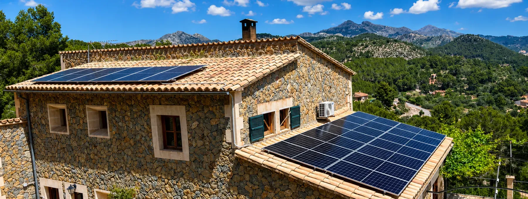 Instalación de placas solares en vivienda unifamiliar en Mallorca